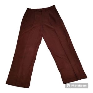 J. Ferrar Chocolate Brown Dress Pants Men's 36x30 Cuffed Hem
